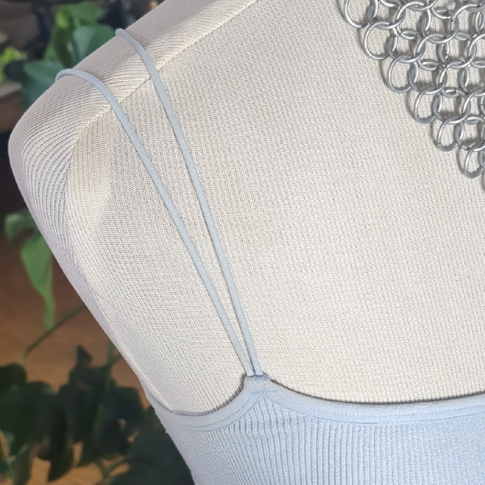 Light Blue Ribbed Crop Top - Picture 4 of 12